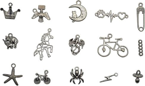 Mixed Charms Silver DIY Charms Pendants Wholesale Bulk Lots Jewelry Making Charms for DIY Crafting, Necklace Bracelet Jewelry Making Accessory in Saudi Arabia