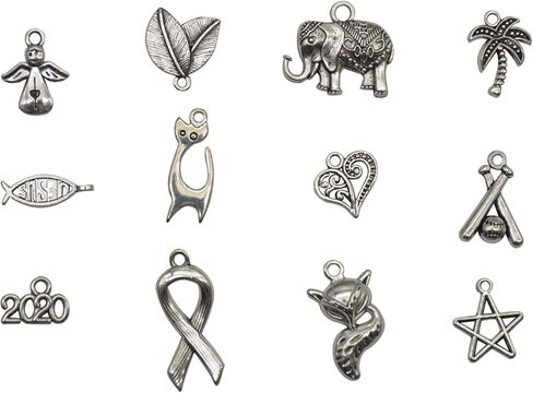 Mixed Charms Silver DIY Charms Pendants Wholesale Bulk Lots Jewelry Making Charms for DIY Crafting, Necklace Bracelet Jewelry Making Accessory in Saudi Arabia