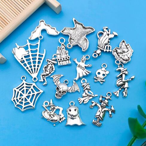 Youdiyla 32Pieces Bat Series Antique Silver Pendant Jewelry Making DIY Keychain Earrings Pendant Various Design Charms for Jewelry Making Bracelets Necklace (SN646) in Saudi Arabia