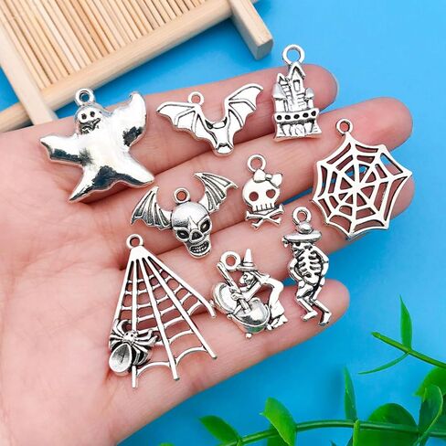Youdiyla 32Pieces Bat Series Antique Silver Pendant Jewelry Making DIY Keychain Earrings Pendant Various Design Charms for Jewelry Making Bracelets Necklace (SN646) in Saudi Arabia