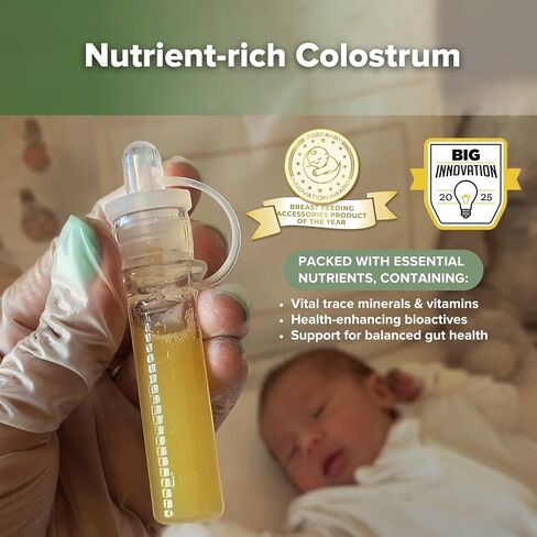 haakaa Colostrum Collector Set 20ml/2pk | Silicone Colostrum Syringes for Baby Breast Milk Catcher | Ready-to-Use Pack | Collect Store & Feed Colostrum | Breastfeeding Essential for Newborn Babies in Saudi Arabia