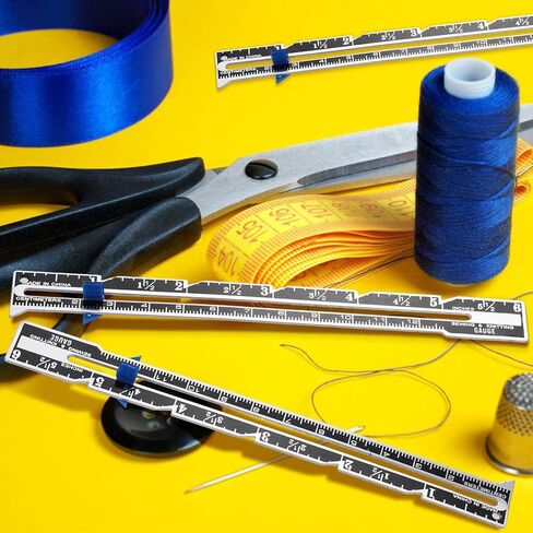 Sewing Ruler Sewing Measuring Tools Seam Guide for Sewing Machine 12 PCS Sliding Gauge Sewing Measuring Tool Stainless Steel Quilting Ruler for Knitting Crafting Sewing Beginner Hemming Sewing Notions in Saudi Arabia