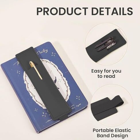 Elastic Notebook Strap Holder PU Leather Adjustable Pen Sleeve Pen Clip Holder Strap for Two Pens in Saudi Arabia