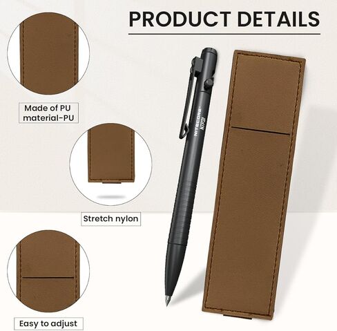 Elastic Notebook Strap Holder PU Leather Adjustable Pen Sleeve Pen Clip Holder Strap for Two Pens in Saudi Arabia