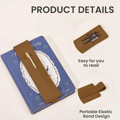 Elastic Notebook Strap Holder PU Leather Adjustable Pen Sleeve Pen Clip Holder Strap for Two Pens in Saudi Arabia