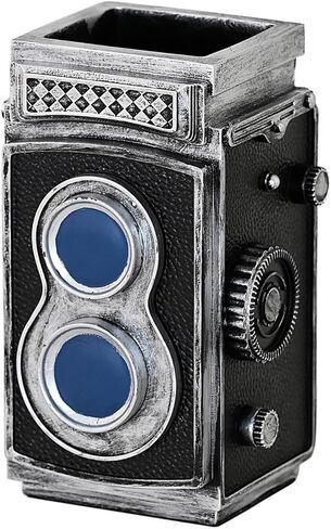 Camera Pen Holder Makeup Brush Holder Resin Retro Desk Organizer for Office,School and Home (Black) in Saudi Arabia