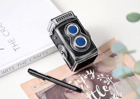 Camera Pen Holder Makeup Brush Holder Resin Retro Desk Organizer for Office,School and Home (Black) in Saudi Arabia