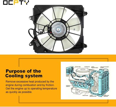 مروحة مشعاع OCPTY مناسبة لـ 2006-2011 لسيارة Honda Civic، استبدل 600980، 674-50117، 620253، 600970، HO3117100، HO3117100Q، FA70285، HO3110115 مروحة تبريد in Saudi Arabia