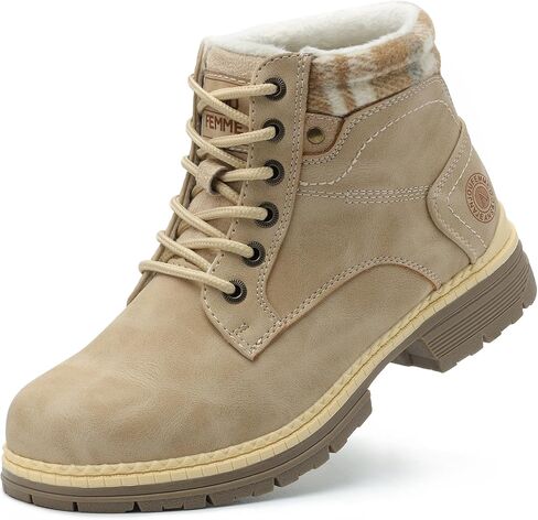ANJOUFEMME Women Waterproof Hiking Boots Winter Snow Non Slip Outdoor Shoes | Lightweight Breathable, Durable Outsole, Warm Fur Lined, Lace up, Ankle Length, for Fall Backpacking Trekking Walking in Saudi Arabia