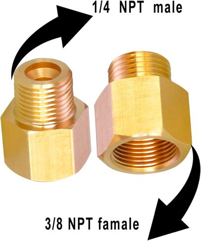 تجهيزات الأنابيب النحاسية AOPANDA، محول تركيب 1/8 إلى 1/4 NPT، أنبوب ذكر 1/8 NPT × أنبوب أنثى 1/4 NPT (4 عبوات). in Kuwait