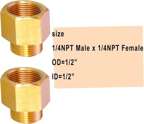 تجهيزات الأنابيب النحاسية AOPANDA، محول تركيب 1/8 إلى 1/4 NPT، أنبوب ذكر 1/8 NPT × أنبوب أنثى 1/4 NPT (4 عبوات). in Kuwait