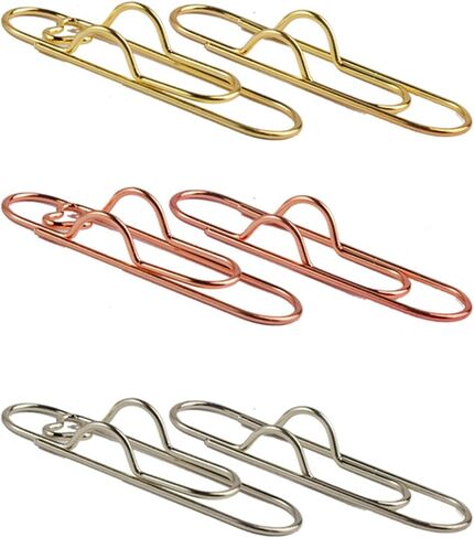 6Pcs Heart-Shaped Metal Pen Clip Set - Multi-Functional Stationery Accessory for Notebooks, Journals, and Office Use in Saudi Arabia