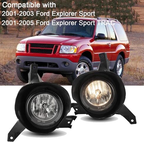 Winjet WJ30-0553-09 2001-2005 Ford Explorer Sport Trac / 2001-2003 Ford Explorer Sport Clear Lens Factory OEM Style OE الإعداد استبدال الضباب الخفيف مجموعة زوج in Saudi Arabia