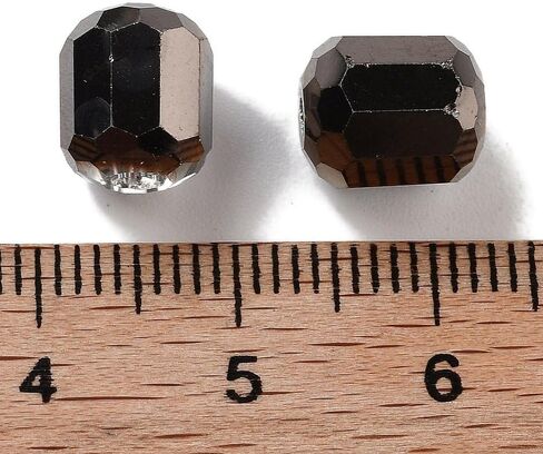 100 قطعة من الخرز الزجاجي ذو الأوجه على شكل عمود 9 × 8 مم من الزجاج الكريستالي خرز فاصل فضفاض DIY لسوار الصداقة وقلادة وأقراط صناعة المجوهرات ودقات الرياح البراقة والحرف اليدوية، متعدد الألوان in Saudi Arabia