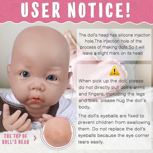Vollence 17 inch Lifelike Reborn Silicone Baby Dolls Eyes Open Real Realistic Newborn Baby Dolls with Gift Box - Girl in Saudi Arabia