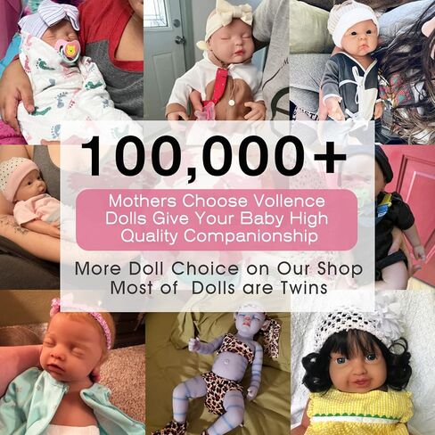 Vollence 17 inch Lifelike Reborn Silicone Baby Dolls Eyes Open Real Realistic Newborn Baby Dolls with Gift Box - Girl in Saudi Arabia