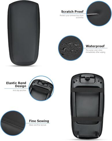 INTGET غطاء وحدة التحكم المركزية 2026 لملحقات Kia K5 2021-2025 2022 2023 2024 جلد لـ K5 GT-Line مسند ذراع السيارة مسند الذراع غطاء صندوق وسادة حماية لمقعد الكلب (وسادة سوداء، 2021+) in Saudi Arabia