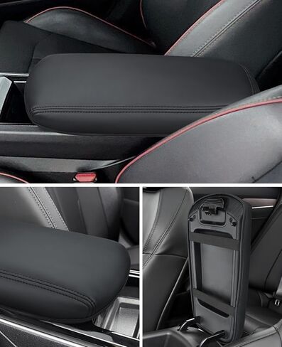 INTGET غطاء وحدة التحكم المركزية 2026 لملحقات Kia K5 2021-2025 2022 2023 2024 جلد لـ K5 GT-Line مسند ذراع السيارة مسند الذراع غطاء صندوق وسادة حماية لمقعد الكلب (وسادة سوداء، 2021+) in Saudi Arabia