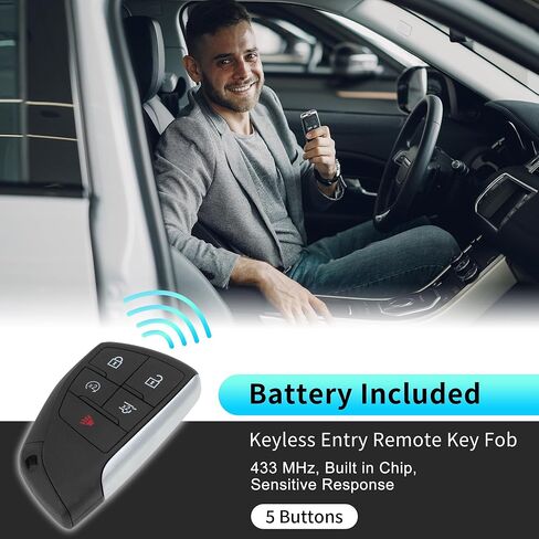 X AUTOHAUX YG0G21TB2 433 MHz استبدال دخول بدون مفتاح عن بعد مفتاح ذكي فوب لBuick Envision 2020 2021 2022 2023 2024 No.13537970 5 أزرار in Saudi Arabia