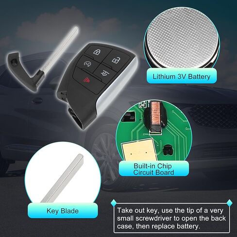 X AUTOHAUX YG0G21TB2 433 MHz استبدال دخول بدون مفتاح عن بعد مفتاح ذكي فوب لBuick Envision 2020 2021 2022 2023 2024 No.13537970 5 أزرار in Saudi Arabia