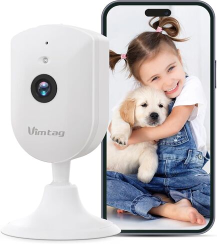 VIMTAG Indoor 2.5K/4MP HD WiFi Camera for Home Security/Pet/Dog/Cat/Baby with Phone App, AI Human/Sound/Motion Detection, Night Vision, 2-Way Audio, Cloud/Max 512GB TF Card Storage, Support Alexa in Kuwait