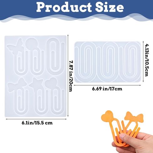 2 Pcs Resin Bookmark Silicone Molds Jumbo Paper Clips Butterfly Star Heart Epoxy Resin Bookmark Molds Craft Casting Mould for UV Epoxy Crafts DIY Book Lovers Gift in Saudi Arabia