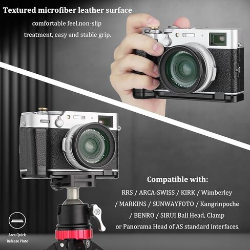 Haoge Handle Hand Grip for Fujifilm Fuji X100VI Camera L-Shape Grip HG-XVIB fit Arca Swiss Kirk RRS Quick Release Plate Camera Benro Bracket in Kuwait