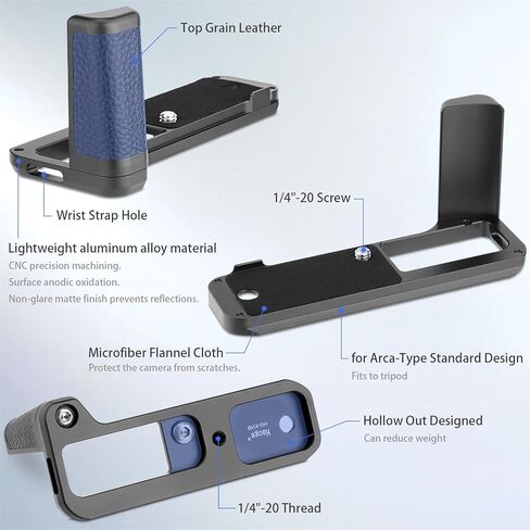 Haoge Handle Hand Grip for Fujifilm Fuji X100VI Camera L-Shape Grip HG-XVIB fit Arca Swiss Kirk RRS Quick Release Plate Camera Benro Bracket in Kuwait