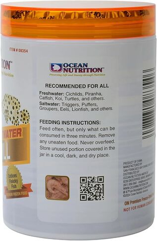 Ocean Nutrition Formula 1 Flake Fish Food 1.2 Ounces (34 Grams) Jar | Saltwater Marine Aquarium Flakes Food for Reef Aquariums | Angelfish Clownfish Damsels Gobies Crabs Shrimp Corals in Kuwait