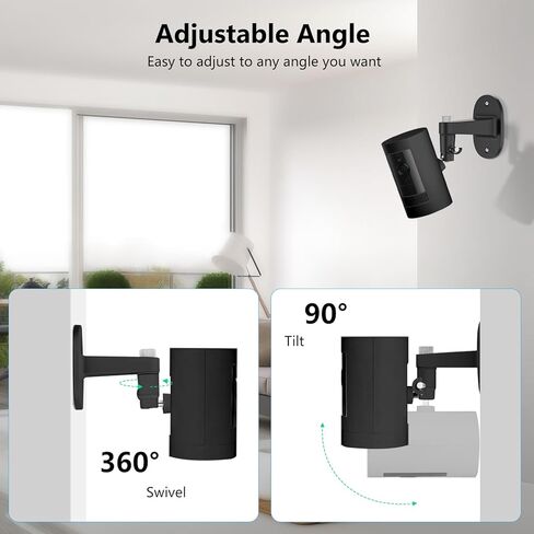 2Pack Security Wall Mount for Ring Stick Up Cam Battery/Plug-in 3rd Gen/Stick Up Camera Pro Battery/Ring Indoor Cam(1st Gen), Adjustable Ring Outdoor Indoor Camera Mount with Two Installation Ways in Saudi Arabia