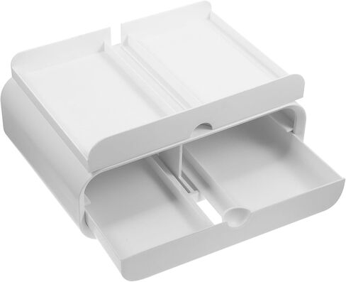 حامل شاشة لدرج رفع الكمبيوتر المكتبي منظم للمكتب والمنزل، رف تخزين مختوم باللون الأبيض، حامل كمبيوتر محمول للمكتب ومساحة العمل in Saudi Arabia