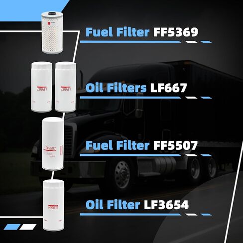 Filter Kit LF667 FF5369 FF5507 LF3654 Fits for D13/D12 Oil & Fuel Change Kit Direct Replacement for Volvo (Replaces 20972293 21707133 21707132) in Saudi Arabia
