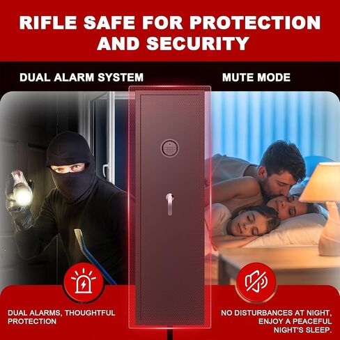 خزانة أسلحة 8-12، آمنة للبنادق والمسدسات، خزائن بندقية إلكترونية للمنزل، خزانة أسلحة طويلة للبندقية، خزانة أسلحة كبيرة مع رف قابل للتعديل، نظام إنذار وكتم صوت مزدوج، وصول سريع in Kuwait