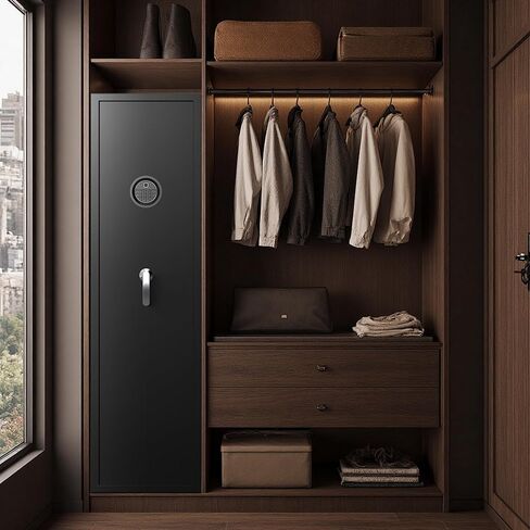 خزانة أسلحة 8-12، آمنة للبنادق والمسدسات، خزائن بندقية إلكترونية للمنزل، خزانة أسلحة طويلة للبندقية، خزانة أسلحة كبيرة مع رف قابل للتعديل، نظام إنذار وكتم صوت مزدوج، وصول سريع in Kuwait