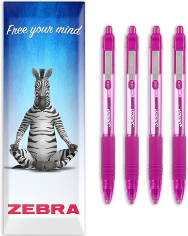Zebra Z-Grip Smooth Ink Retractable Ballpoint Pen - 1.0mm Nib - Pack of 4 Pens - In Gift Box Packaging (Pink) in Saudi Arabia