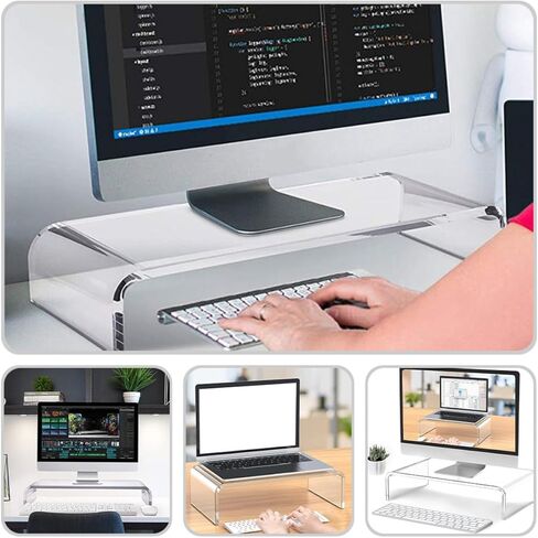 Gadpiparty Acrylic Monitor Stand Small Computer Riser Rack Thickened Monitor Shelf for Home Office School Desk Use in Saudi Arabia