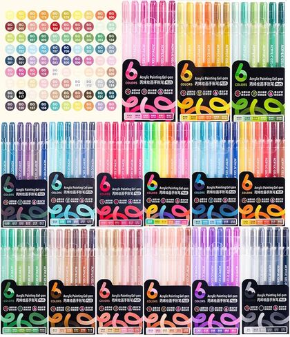 1.0mm Fine Pointed Acrylic Gel Pen Set, 90 Color Optional, Suitable for Writing, Painting, Coloring, Card Making, and Also A Practical Stationery Combination for Students in Saudi Arabia