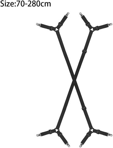 Bed Sheet Holder Straps – Adjustable Sheet Straps Clips Fasteners, 2Pcs/Set, Keep Sheets Stays in Place Black in Saudi Arabia
