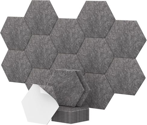 12 Pack Hexagon Acoustic Panels, TONOR 12"x 10"x 0.4" High Density Sound Proof Panels for Walls, Sound Dampening Insulation Treatment Wall Panels, Sound Absorbing Padding for Studio, Home Purple in Kuwait