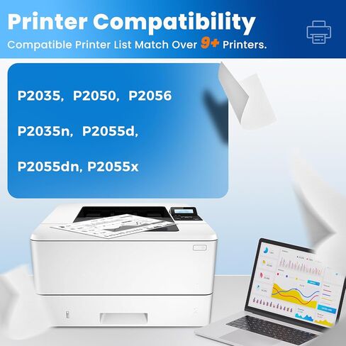 خراطيش حبر CE505A 05A سوداء (عبوة من قطعتين) Laser Jet P2035 P2050 P2056 متوافقة مع خراطيش حبر HP 05A 05X لـ Laser Jet Enterprise P2035n P2055d P2055dn P2055x in Kuwait