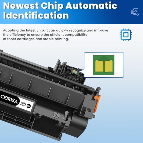 خراطيش حبر CE505A 05A سوداء (عبوة من قطعتين) Laser Jet P2035 P2050 P2056 متوافقة مع خراطيش حبر HP 05A 05X لـ Laser Jet Enterprise P2035n P2055d P2055dn P2055x in Kuwait