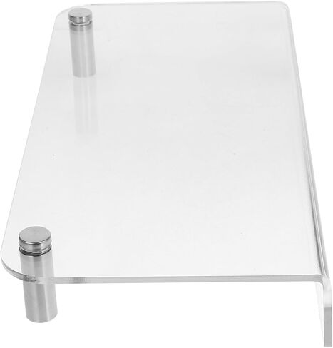 Acrylic Monitor Stand Riser with Metal Legs 40X20X5Cm, Laptop and Computer Heightening Shelf for Office Desk Organization and Desktop Display in Saudi Arabia