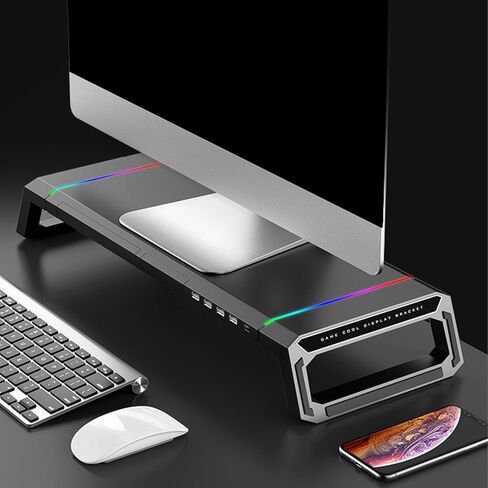 محاور USB شاشات حامل حامل كمبيوتر مع درج تخزين وفتحة هاتف منظمات مكتبية 30 كجم مراقب وزن الدب حامل حامل in Kuwait