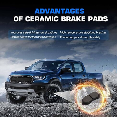 Front Rear Ceramic Disc Brake Pads Set for Acura MDX 2007-2013, for Acura ZDX 2010-2013, for Honda Pilot 2009-2011 8PCS (With Hardware) in Saudi Arabia