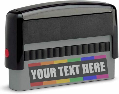 Custom One Line Stamp - 10 Font Options Self Inking - Long and Narrow 3/8" x 2-3/4" (Black Ink) in Saudi Arabia