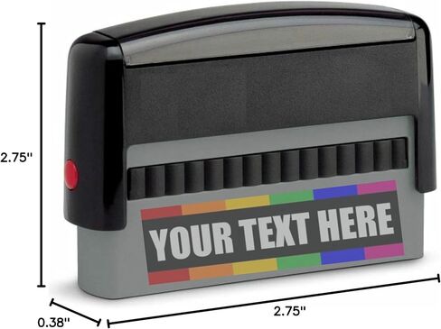 Custom One Line Stamp - 10 Font Options Self Inking - Long and Narrow 3/8" x 2-3/4" (Black Ink) in Saudi Arabia