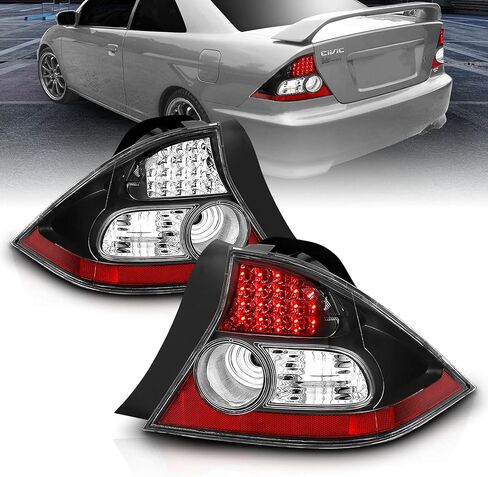 مصابيح خلفية LED ببابين من AmeriLite باللون الأسود لسيارة Honda Civic - جانب الركاب والسائق in Saudi Arabia
