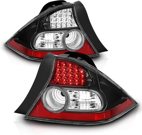 مصابيح خلفية LED ببابين من AmeriLite باللون الأسود لسيارة Honda Civic - جانب الركاب والسائق in Saudi Arabia