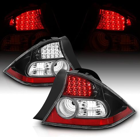 مصابيح خلفية LED ببابين من AmeriLite باللون الأسود لسيارة Honda Civic - جانب الركاب والسائق in Saudi Arabia