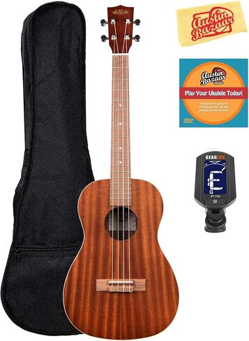 Kala KA-C Mahogany Concert Ukulele Bundle with Hard Case, Clip-On Tuner, Austin Bazaar Instructional DVD, and Polishing Cloth in Kuwait
